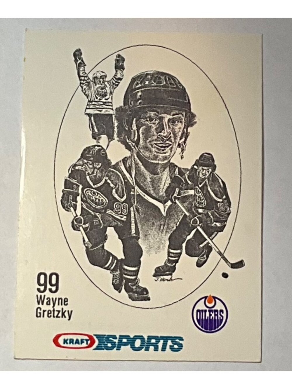 1986-87 Kraft Drawings Wayne Gretzky Edmonton Oilers EX Or Better - Picture 2 of 3